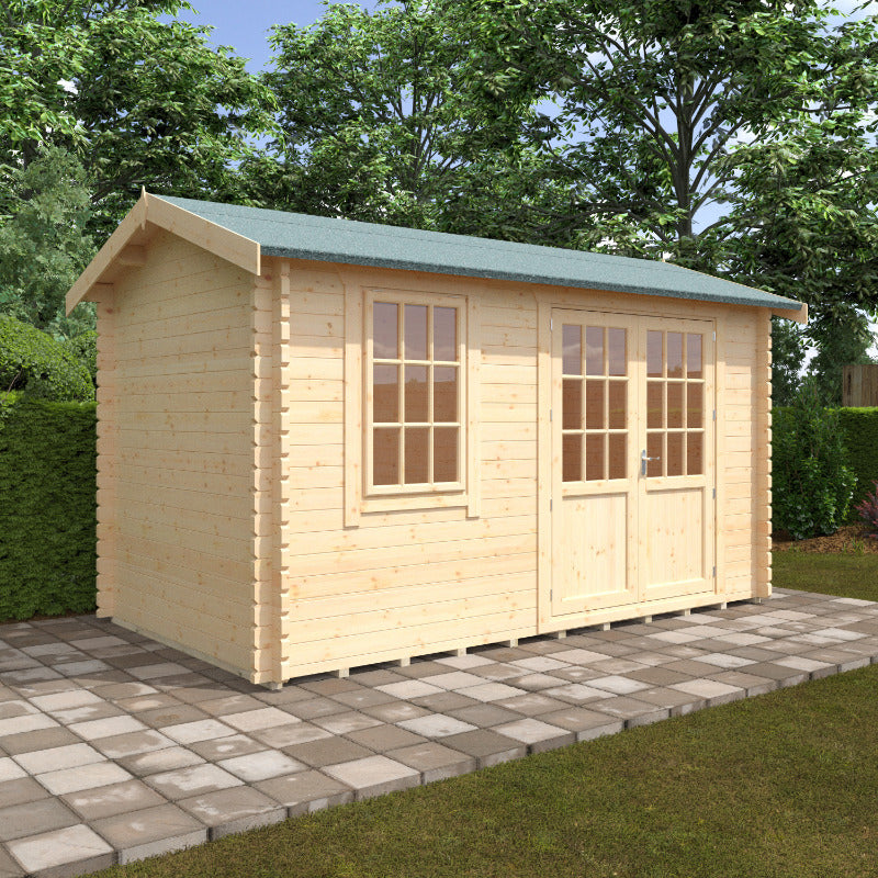 Redlands 14' x 8' Hazeltine Log Cabin - 44mm | Sheds.co.uk