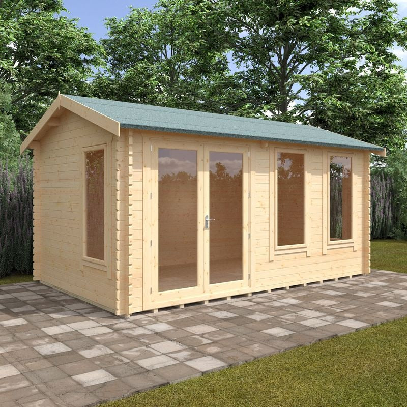 Redlands 16' x 10' Troon Log Cabin - 44mm | Sheds.co.uk