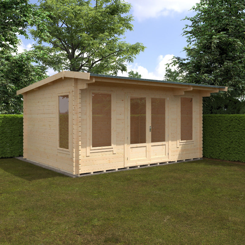 Redlands 16' x 12' Birkdale Log Cabin - 44mm | Sheds.co.uk