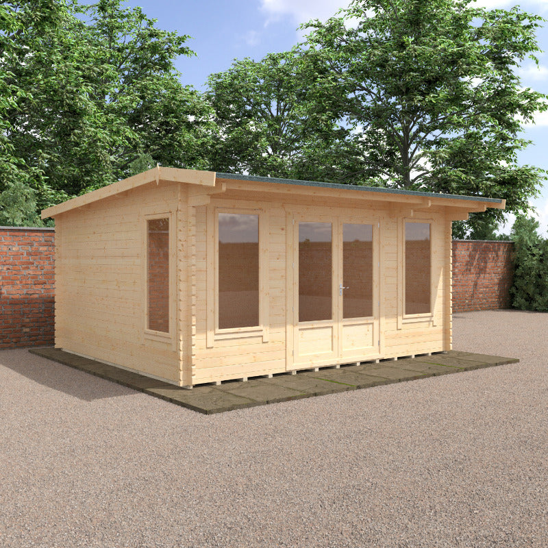 Redlands 16' x 14' Birkdale Log Cabin - 44mm | Sheds.co.uk