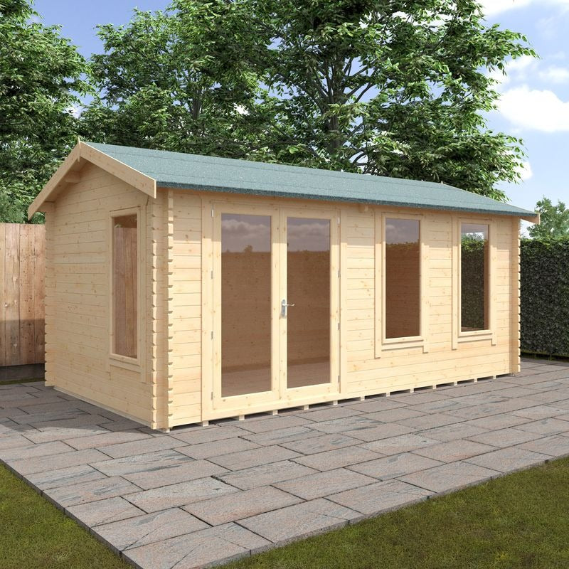 Redlands 18' x 10' Troon Log Cabin - 44mm | Sheds.co.uk