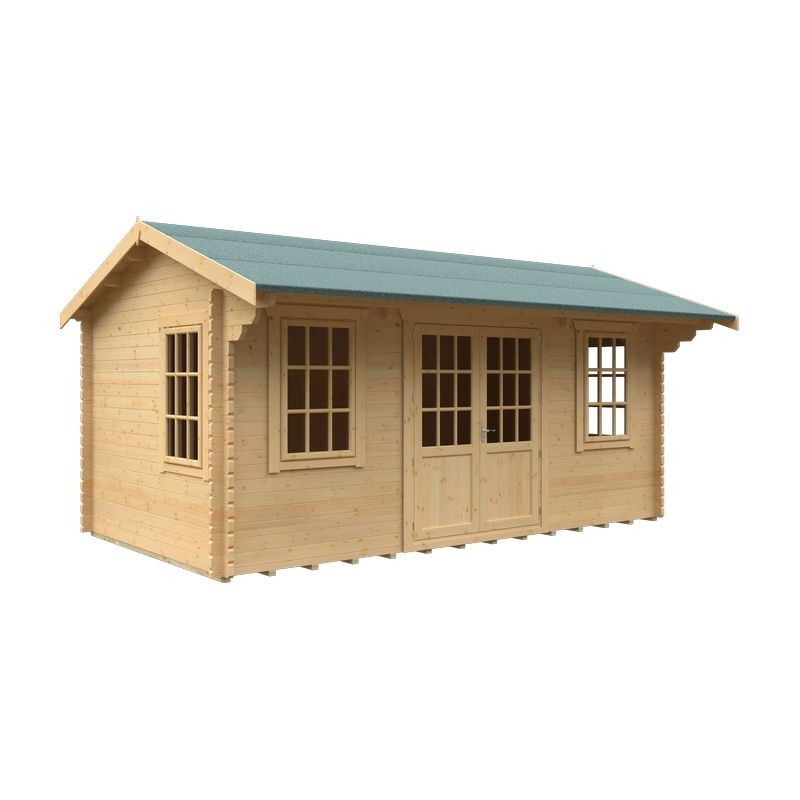 Redlands 18' x 10' Valhalla Log Cabin - 44mm | Sheds.co.uk