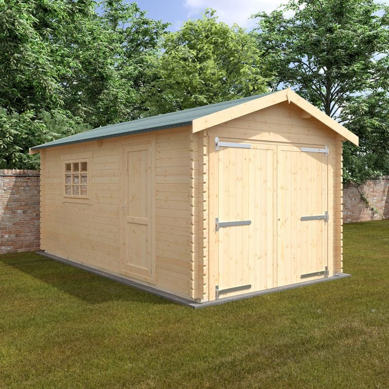 Redlands 18' x 10' Wooden Garage - 44mm | Sheds.co.uk