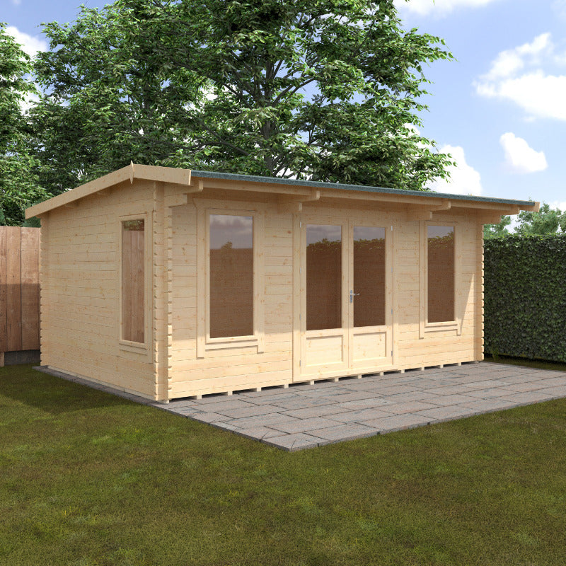 Redlands 18' x 12' Birkdale Log Cabin - 44mm | Sheds.co.uk