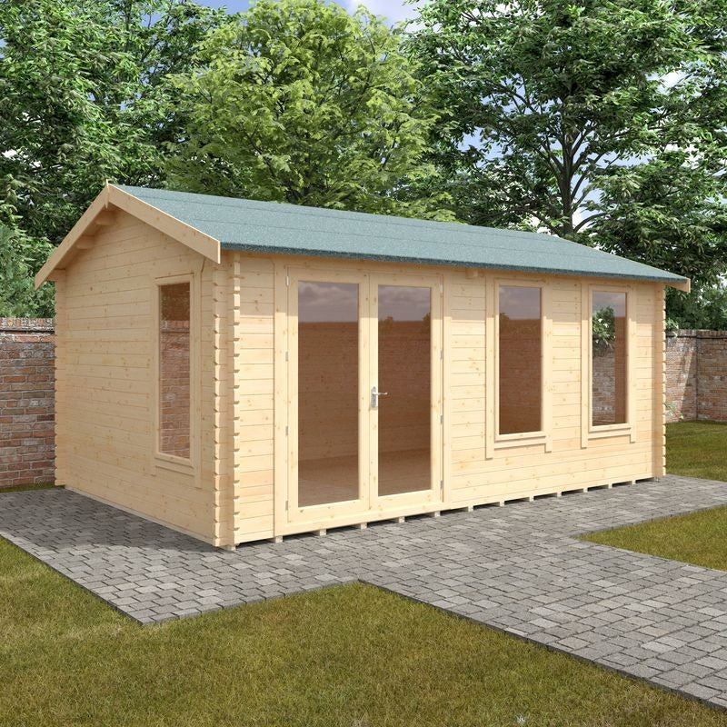 Redlands 18' x 12' Troon Log Cabin - 44mm | Sheds.co.uk