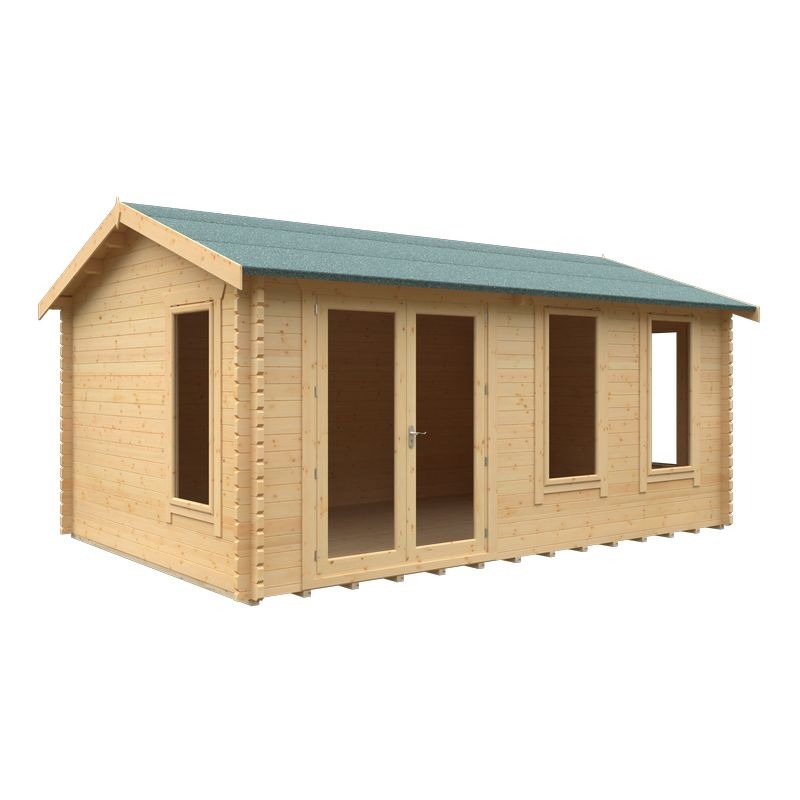 Redlands 18' x 12' Troon Log Cabin - 44mm | Sheds.co.uk