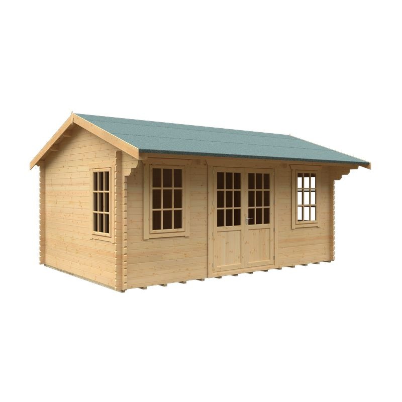 Redlands 18' x 12' Valhalla Log Cabin - 44mm | Sheds.co.uk