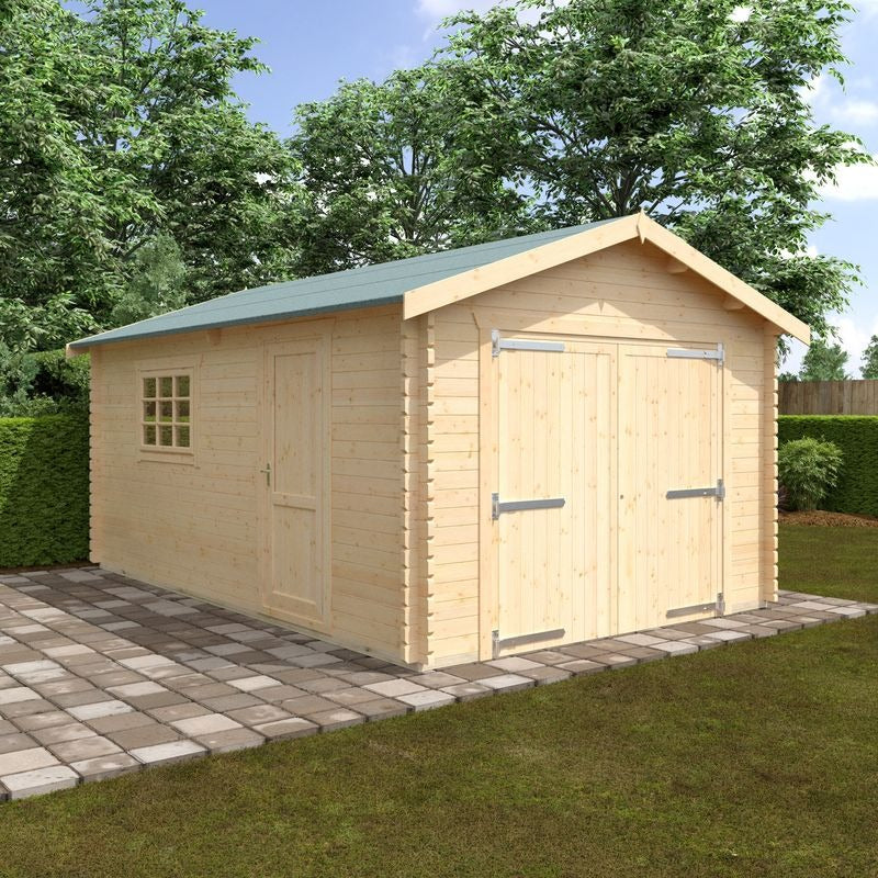 Redlands 18' x 12' Wooden Garage - 44mm | Sheds.co.uk
