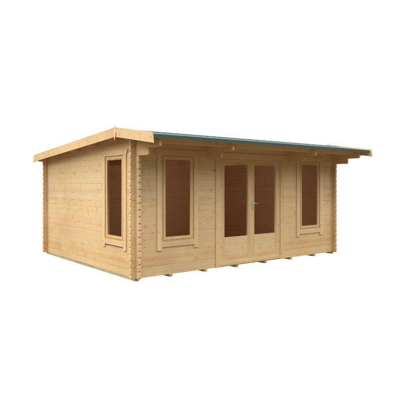 Redlands 18' x 14' Birkdale Log Cabin - 44mm | Sheds.co.uk