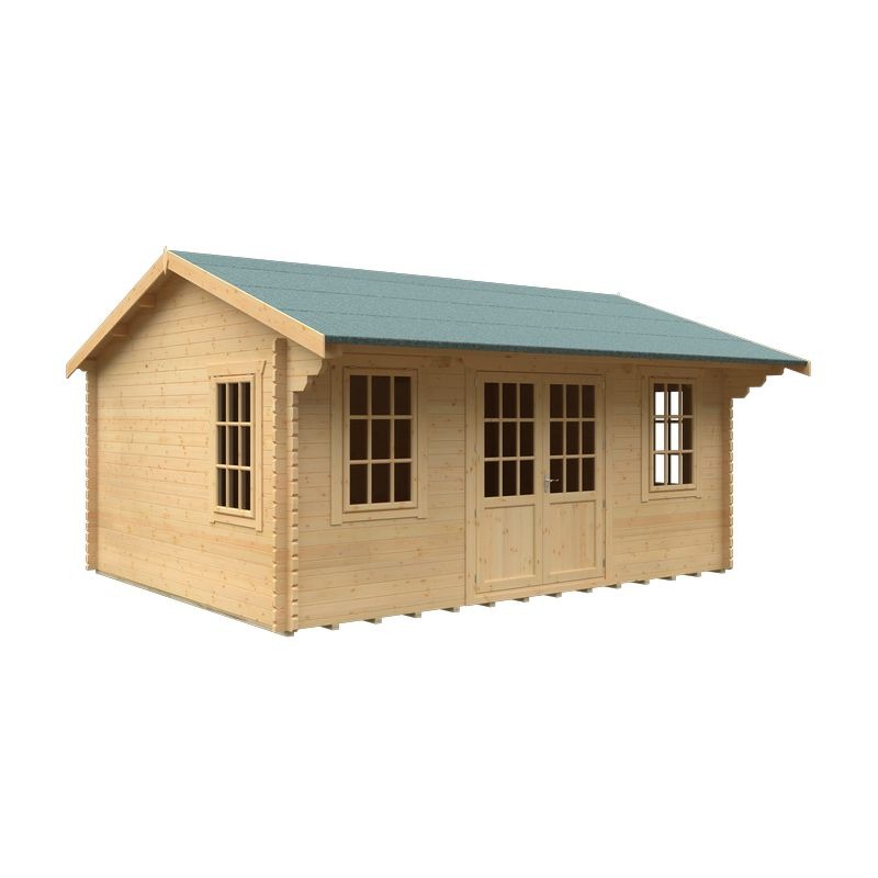 Redlands 18' x 14' Valhalla Log Cabin - 44mm | Sheds.co.uk