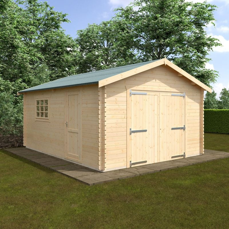 Redlands 18' x 14' Wooden Garage - 44mm | Sheds.co.uk