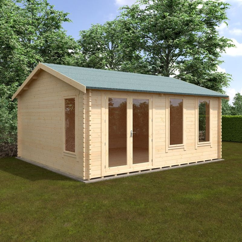 Redlands 18' x 16' Troon Log Cabin - 44mm | Sheds.co.uk