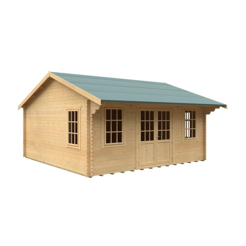 Redlands 18' x 18' Valhalla Log Cabin - 44mm | Sheds.co.uk