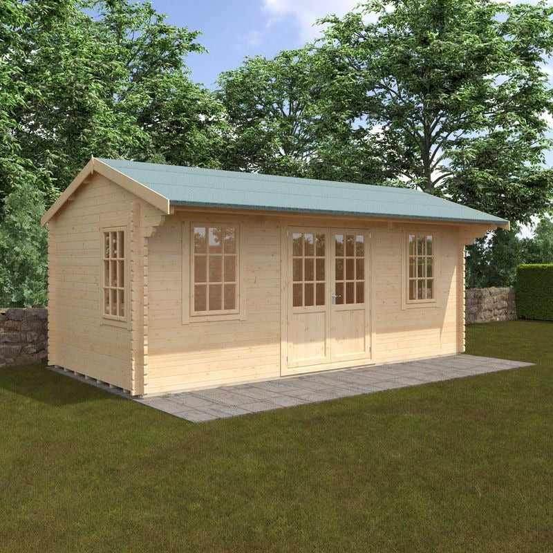 Redlands 20' x 10' Valhalla Log Cabin - 44mm | Sheds.co.uk