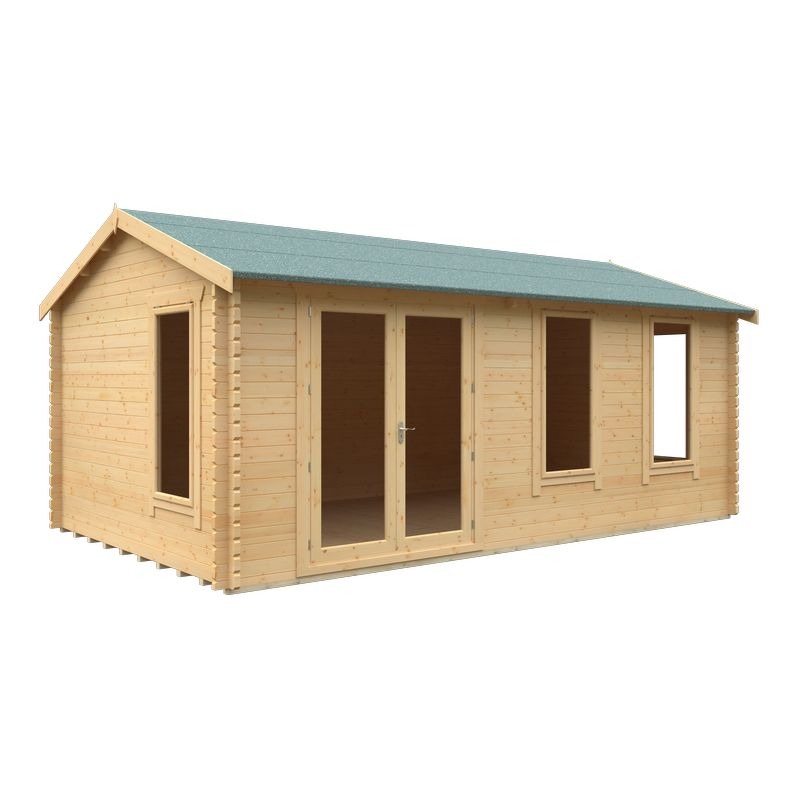 Redlands 20' x 12' Troon Log Cabin - 44mm | Sheds.co.uk