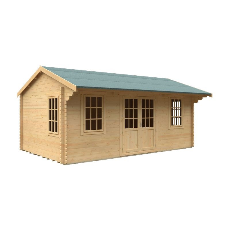 Redlands 20' x 12' Valhalla Log Cabin - 44mm | Sheds.co.uk