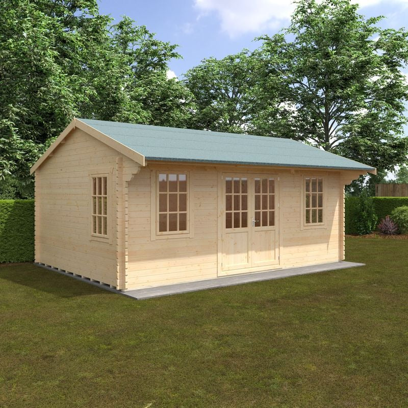 Redlands 20' x 14' Valhalla Log Cabin - 44mm | Sheds.co.uk