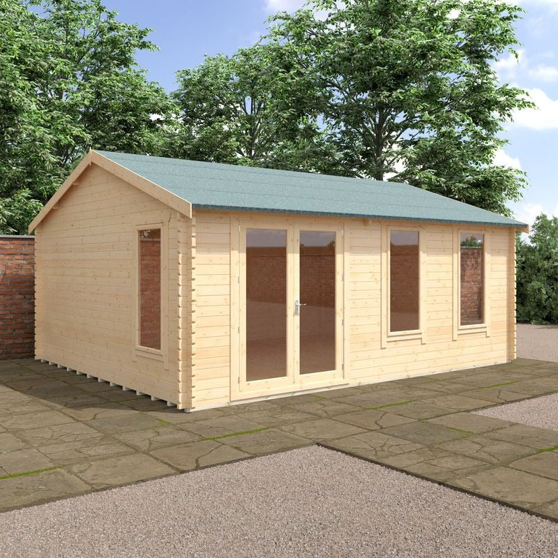Redlands 20' x 16' Troon Log Cabin - 44mm | Sheds.co.uk