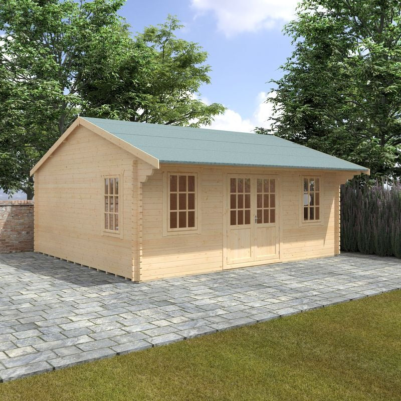 Redlands 20' x 18' Valhalla Log Cabin - 44mm | Sheds.co.uk