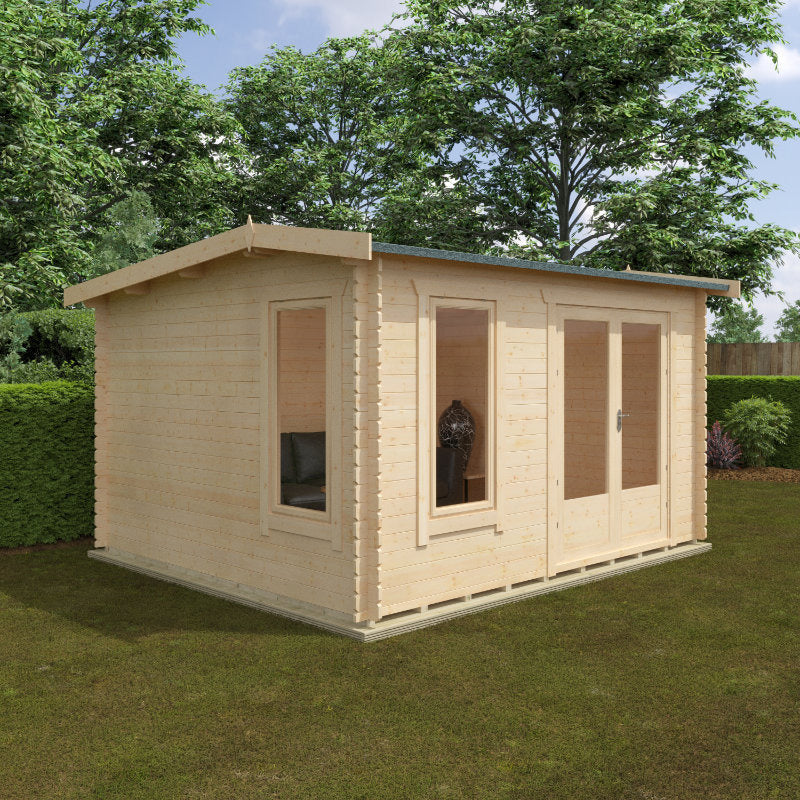 Redlands 3.6m x 3m Merion Log Cabin - 28mm | Sheds.co.uk