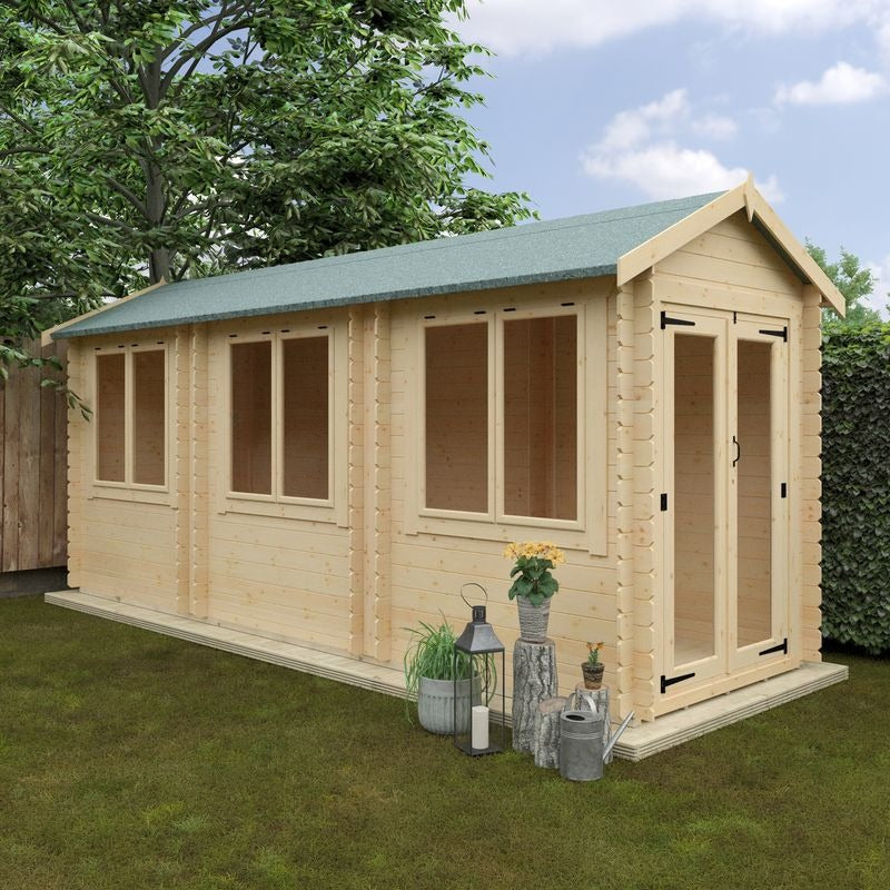 Redlands 6' x 18' Pebble Log Cabin | Sheds.co.uk