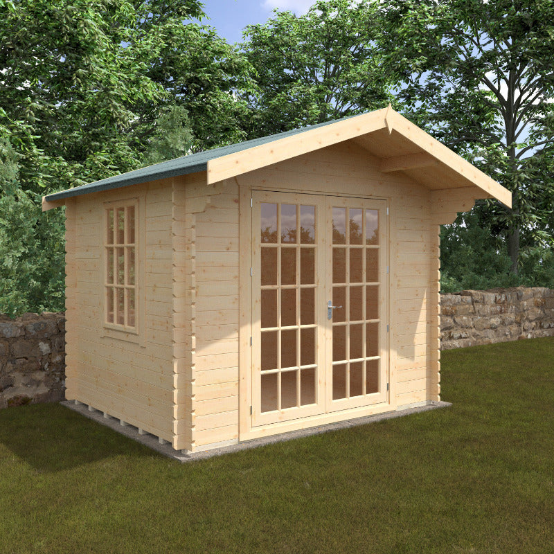 Redlands 8' x 10' Philadelphia Log Cabin - 28mm | Sheds.co.uk