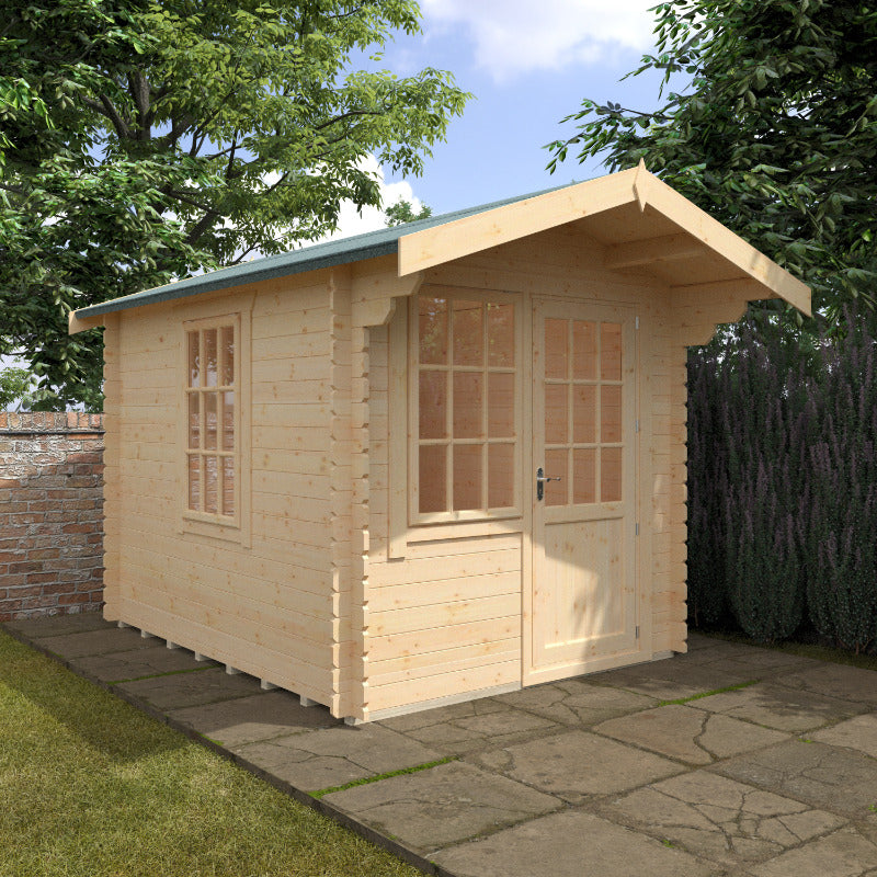 Redlands 8' x 10' Riviera Log Cabin - 28mm | Sheds.co.uk