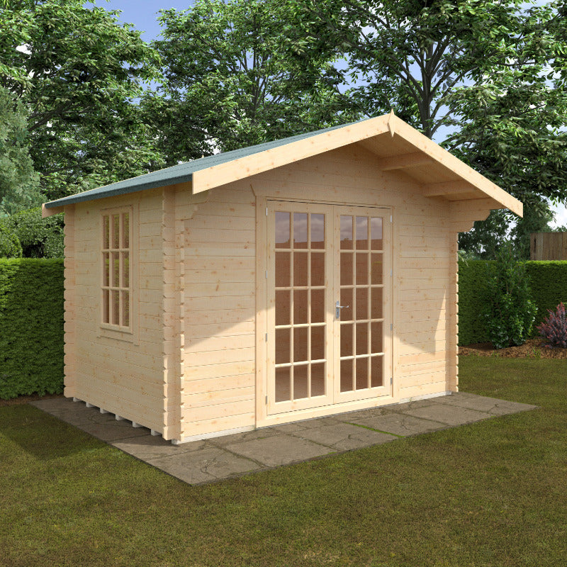 Redlands 8' x 12' Philadelphia Log Cabin - 28mm | Sheds.co.uk