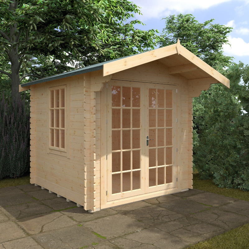 Redlands 8' x 8' Philadelphia Log Cabin - 28mm | Sheds.co.uk