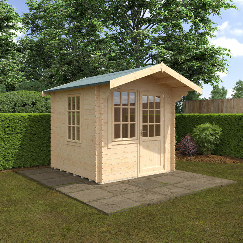 Redlands 8' x 8' Riviera Log Cabin - 28mm | Sheds.co.uk