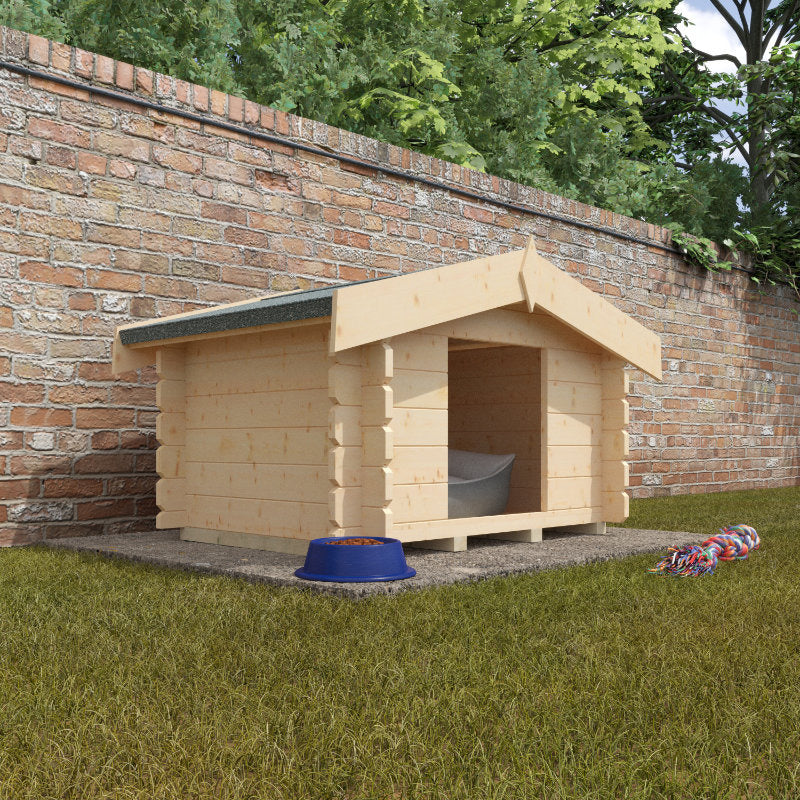 Redlands Deluxe Log Cabin Style Dog Kennel | Sheds.co.uk