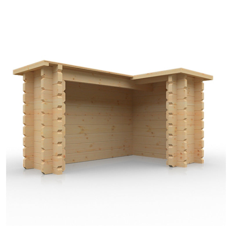 Redlands L-Shaped Log Cabin Bar - 44mm | Sheds.co.uk