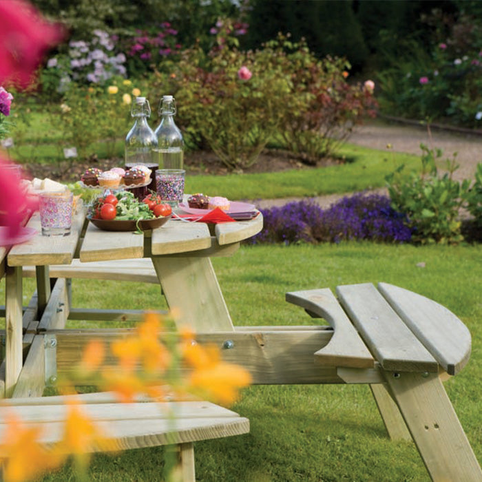 Rowlinson Round Picnic Table | Sheds.co.uk