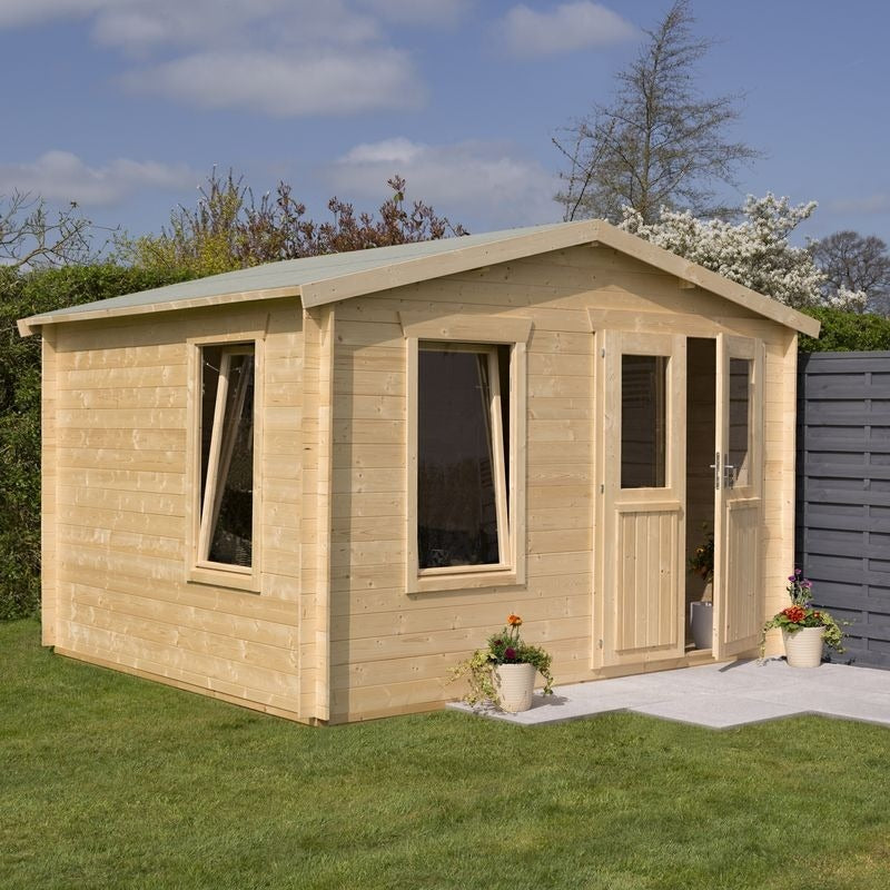 Rowlinson 3.4m x 3.0m Garden Retreat Log Cabin | Sheds.co.uk