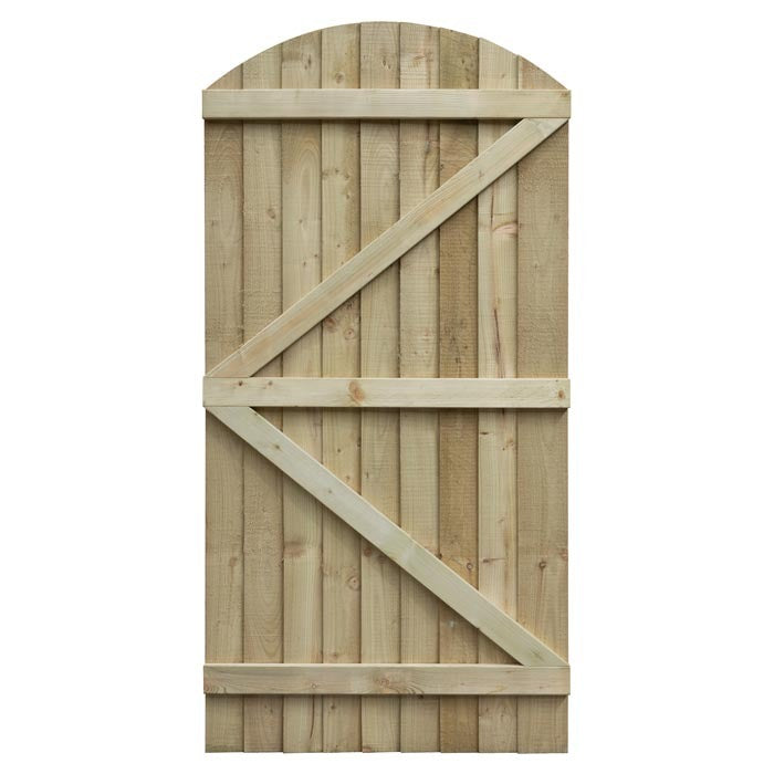 Rowlinson 3' x 6' Featheredge Arch Top Wooden Gate | Sheds.co.uk