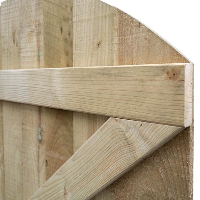 Rowlinson 3' x 6' Featheredge Arch Top Wooden Gate | Sheds.co.uk