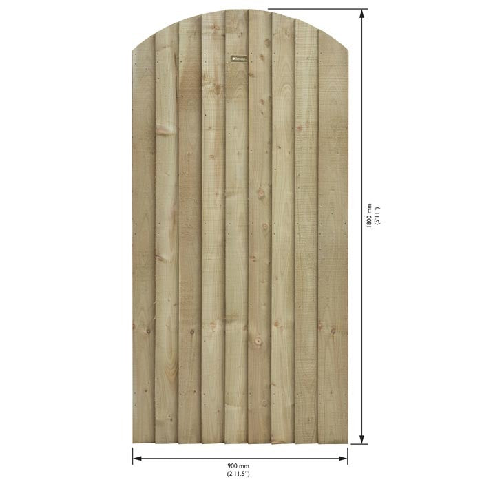 Rowlinson 3' x 6' Featheredge Arch Top Wooden Gate | Sheds.co.uk