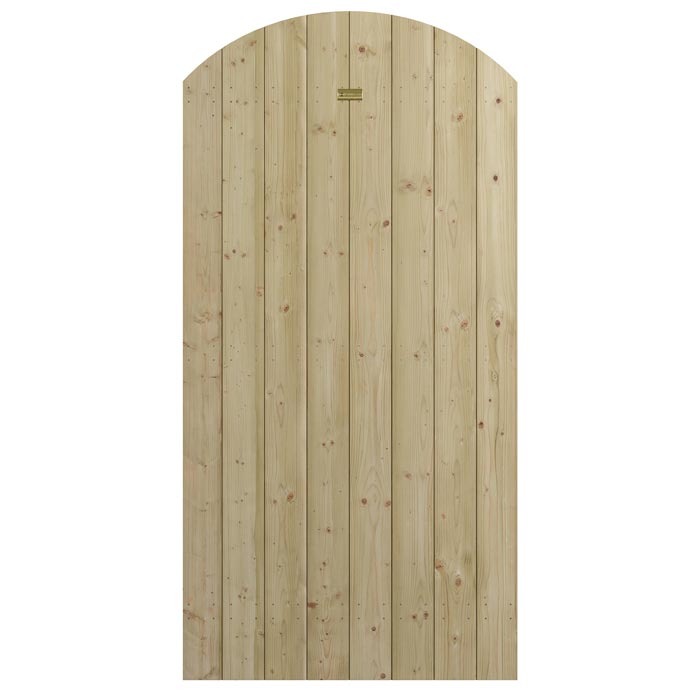 Rowlinson 3' x 6' Tongue & Groove Arch Top Wooden Gate | Sheds.co.uk