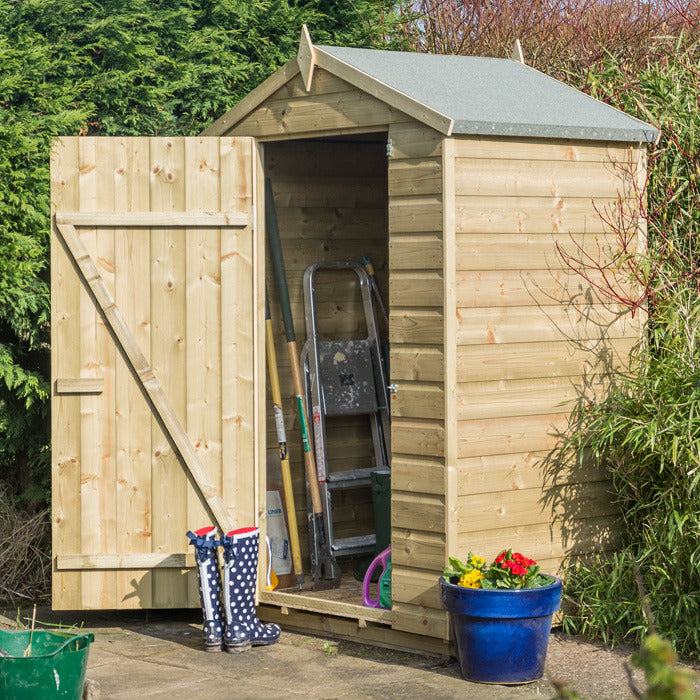Rowlinson 4' x 3' Pressure Treated Shiplap Apex Shed | Sheds.co.uk