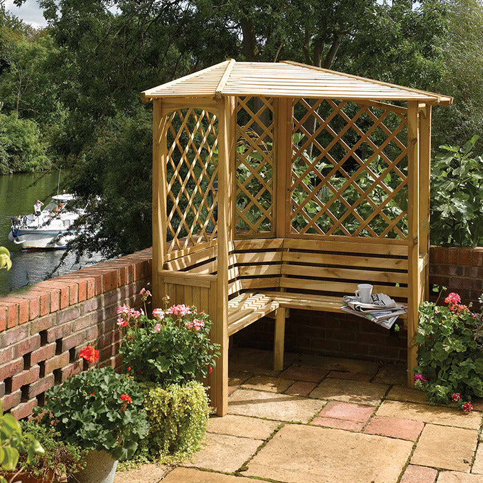 Rowlinson Balmoral Corner Arbour | Sheds.co.uk