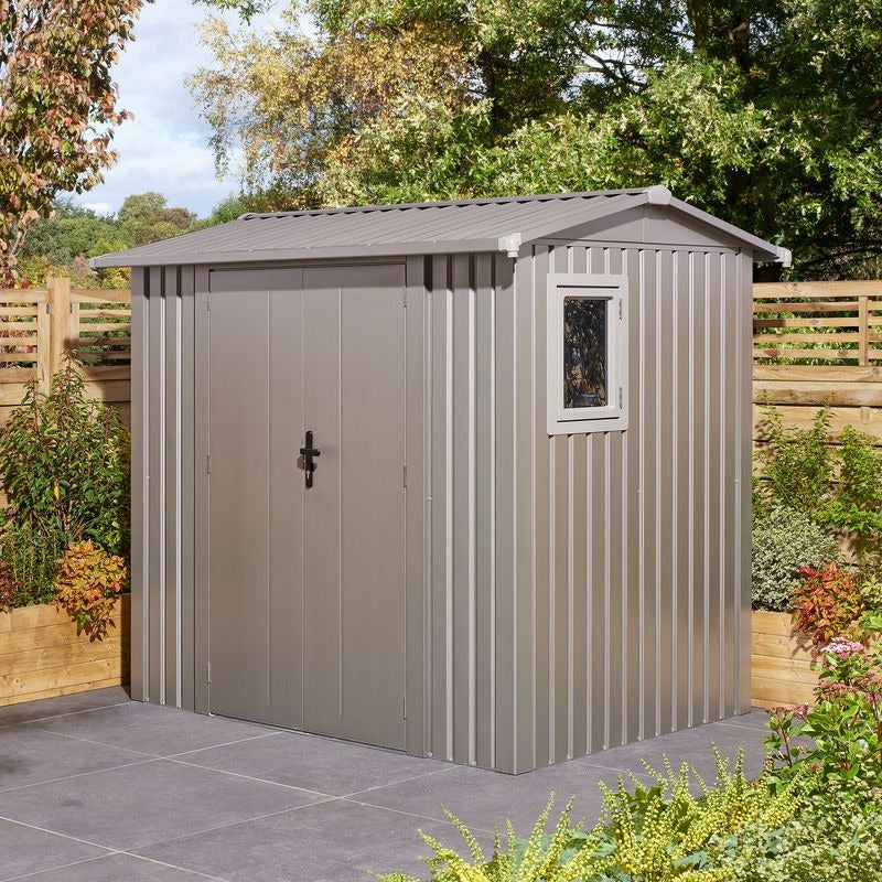 Rowlinson Brentvale 8' x 6' Premium Metal Reverse Apex Shed | Sheds.co.uk