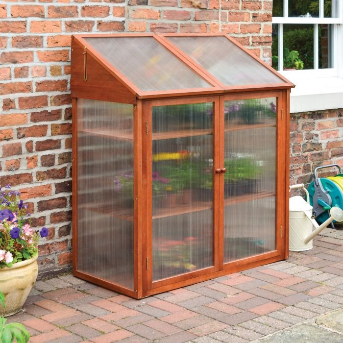 Rowlinson Hardwood Mini Greenhouse | Sheds.co.uk