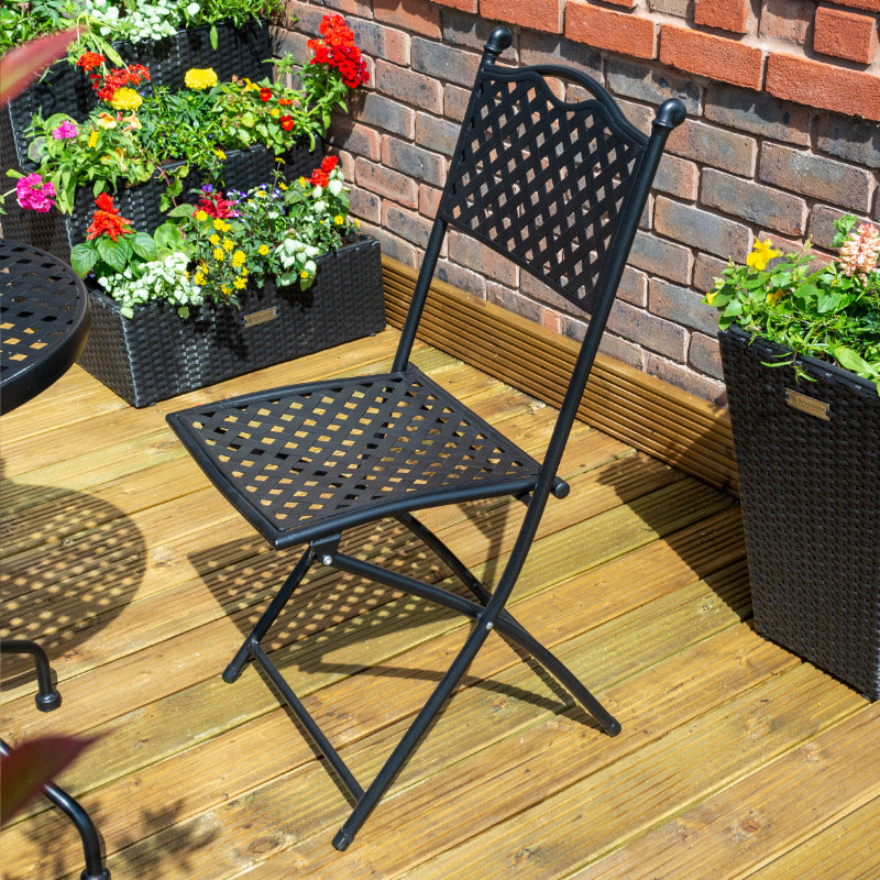 Rowlinson Havana Bistro Set - Black | Sheds.co.uk