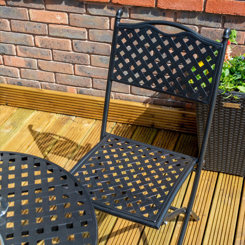 Rowlinson Havana Bistro Set - Black | Sheds.co.uk