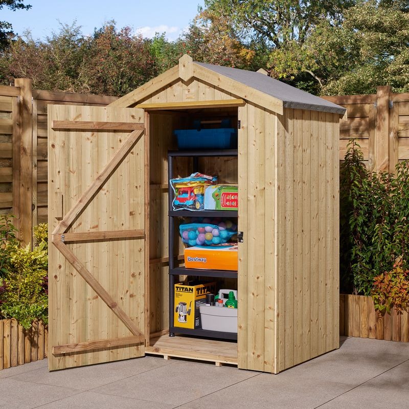 Rowlinson Heritage 4' x 3' Windowless Pressure Treated Apex Shed | Sheds.co.uk