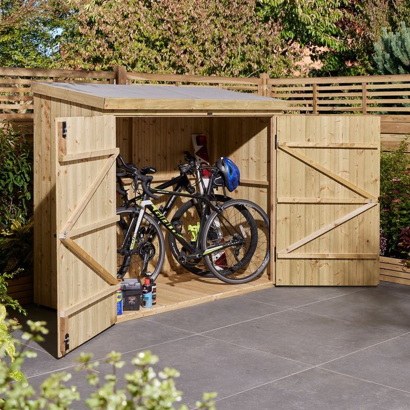 Rowlinson Heritage 6' x 3' Pressure Treated Pent Bike Shed | Sheds.co.uk