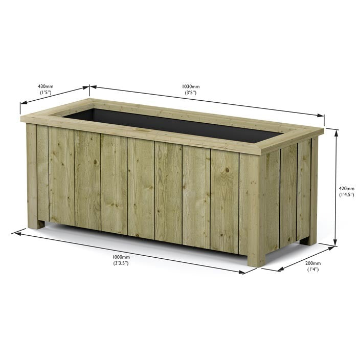 Rowlinson Heritage Rectangular Medium Planter | Sheds.co.uk