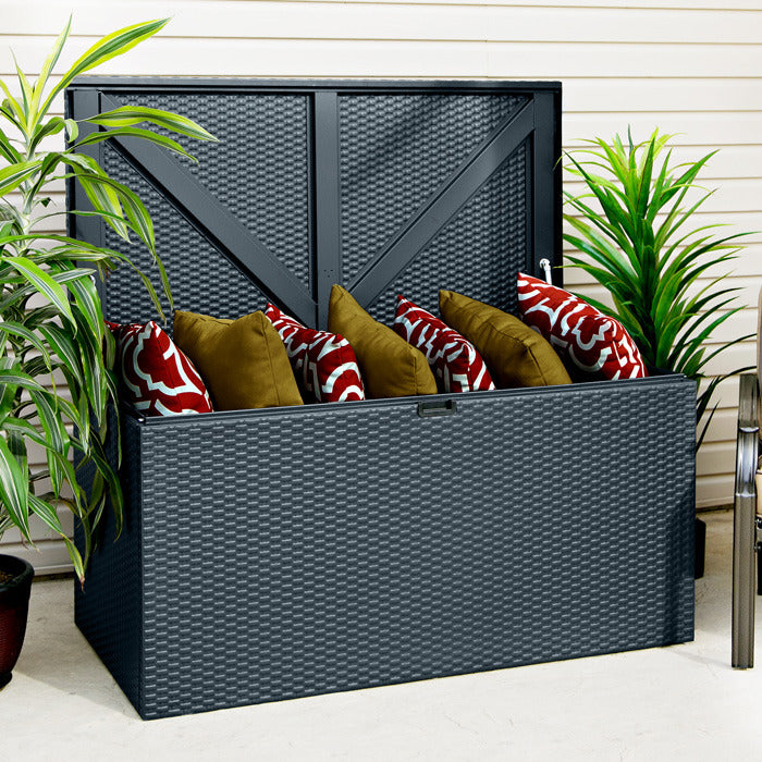 Rowlinson Metal Deck Box - Anthracite | Sheds.co.uk