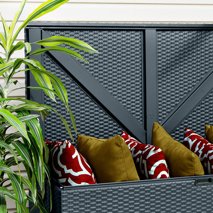 Rowlinson Metal Deck Box - Anthracite | Sheds.co.uk