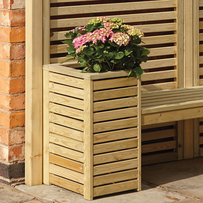 Rowlinson Slatted Planter Bench Set | Sheds.co.uk